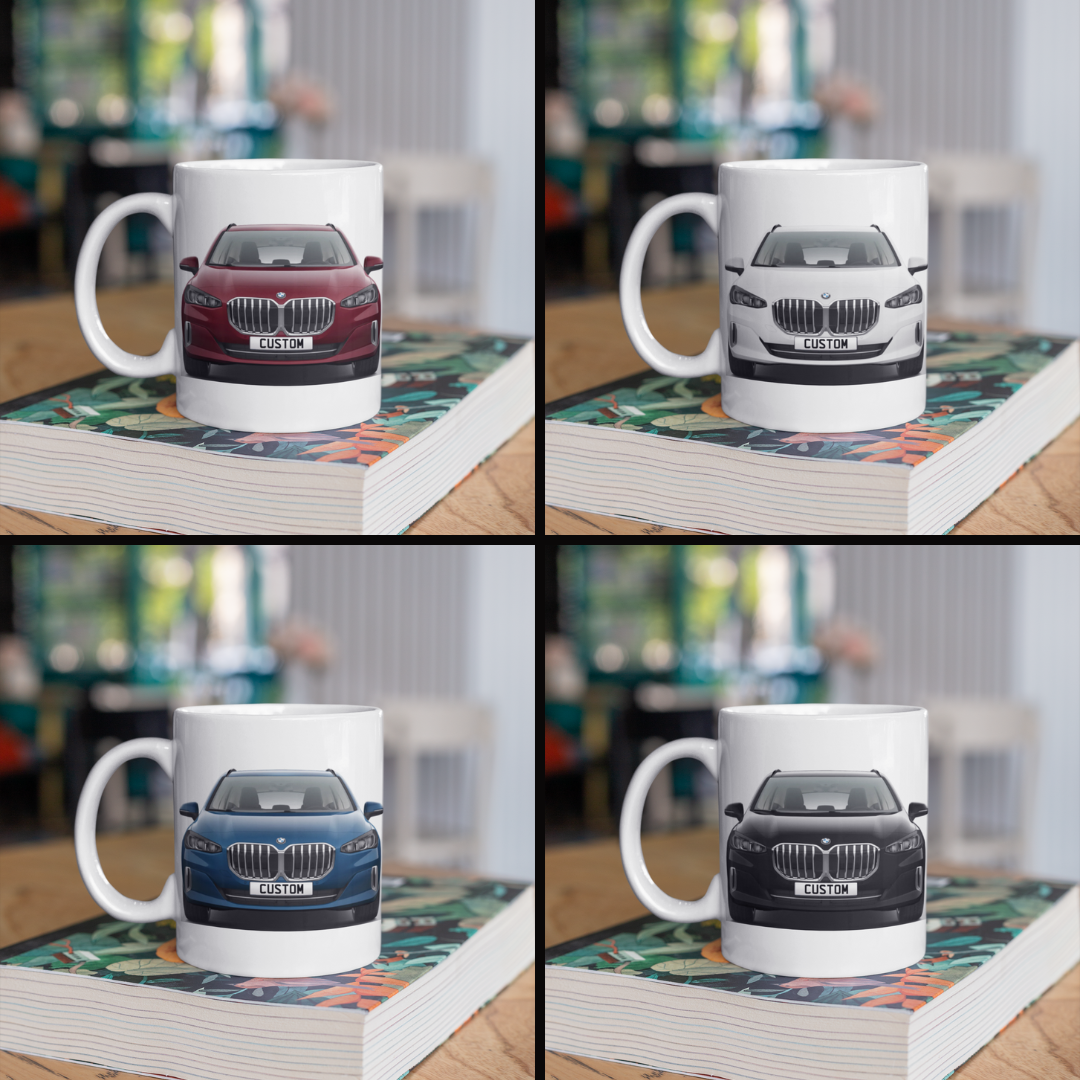 Personalised BMW 2 Series Luxury Coffee Mug Gift - Choose Colour - FAST POST