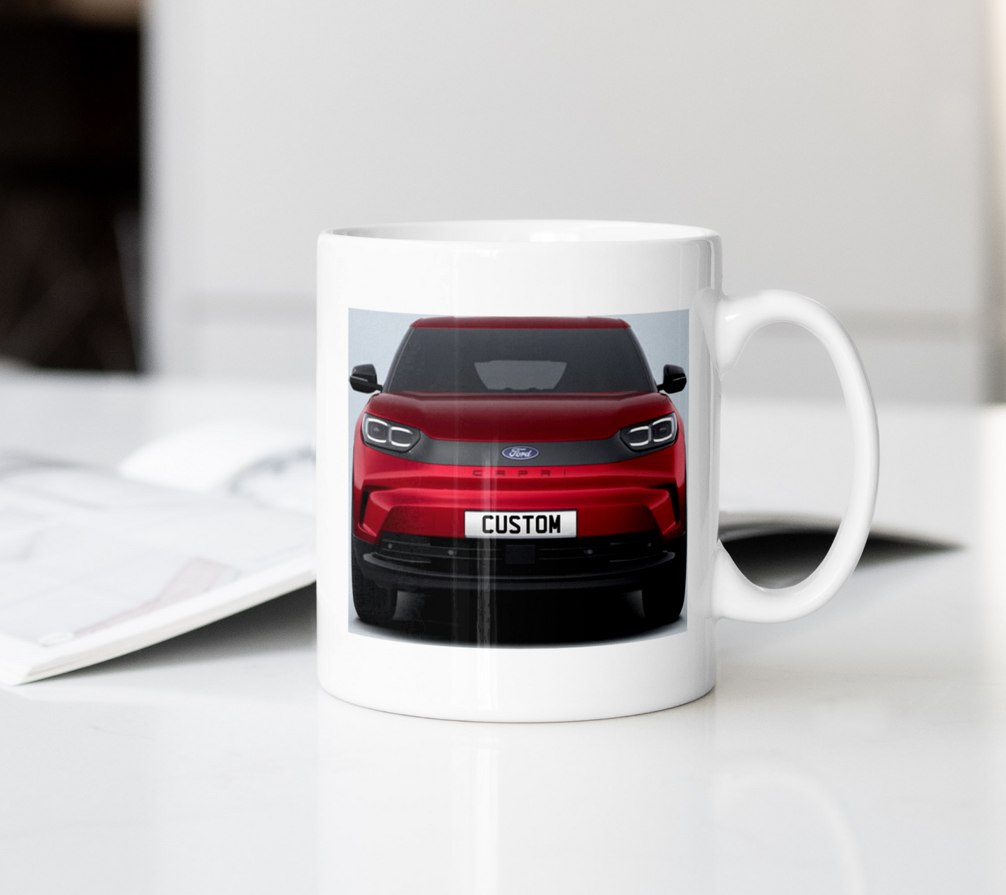 Personalised Ford All-Electric Capri Coffee Mug Gift - Choose Colour - FAST POST