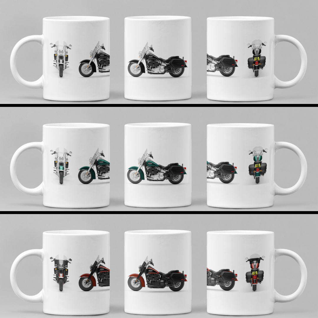 Personalised Harley Davidson Heritage Classic 2024 Motorcycle Mug Colour Choice