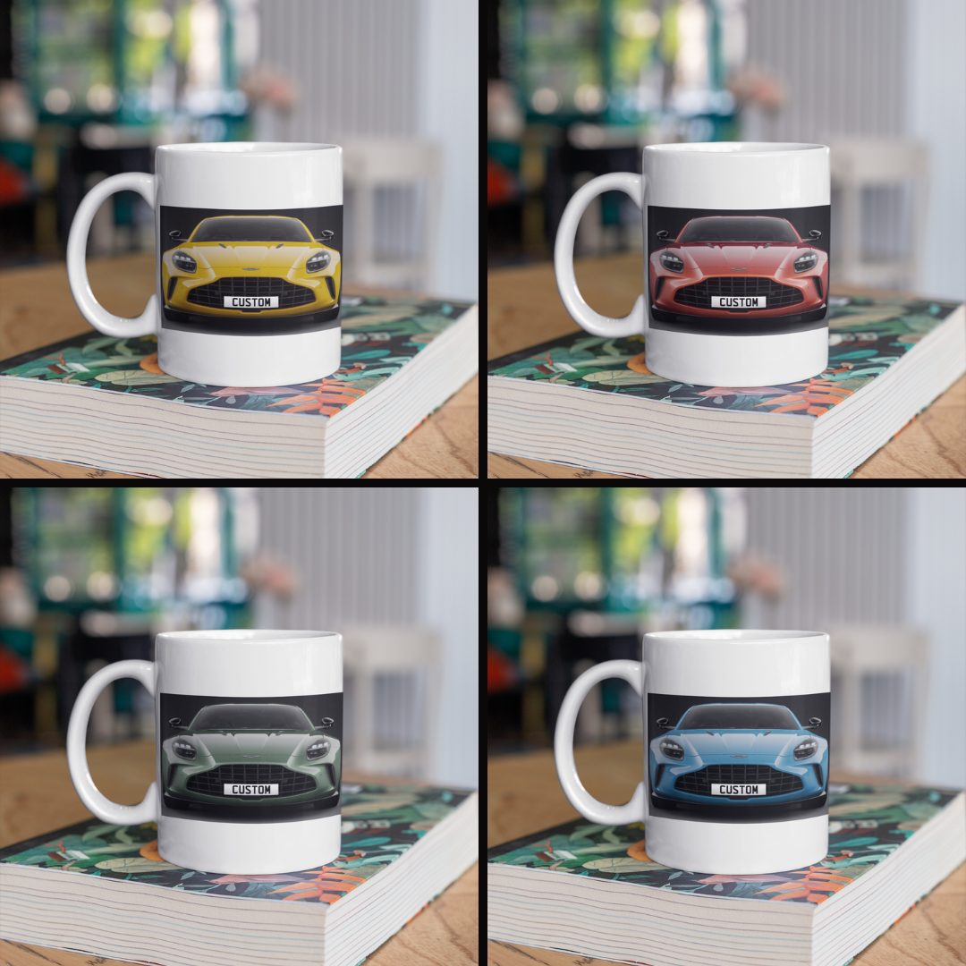 Personalised Aston Martin Vantage Coffee Mug Gift Choose Colour - FAST POST