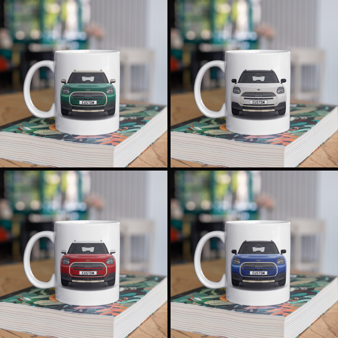 Personalised All Electric Mini Countryman Exclusive Mug Gift - Choose Colour