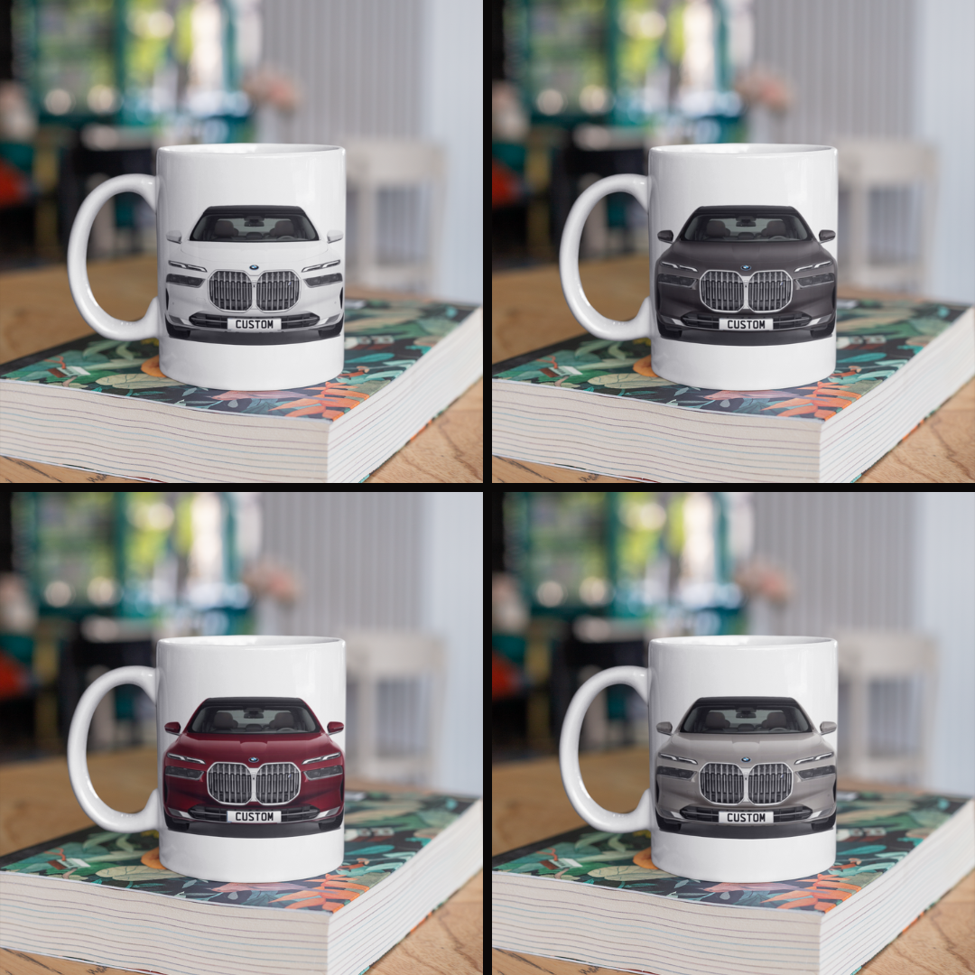 Personalised BMW i7 Excellence Coffee Mug Gift - Choice Colour - FAST POST