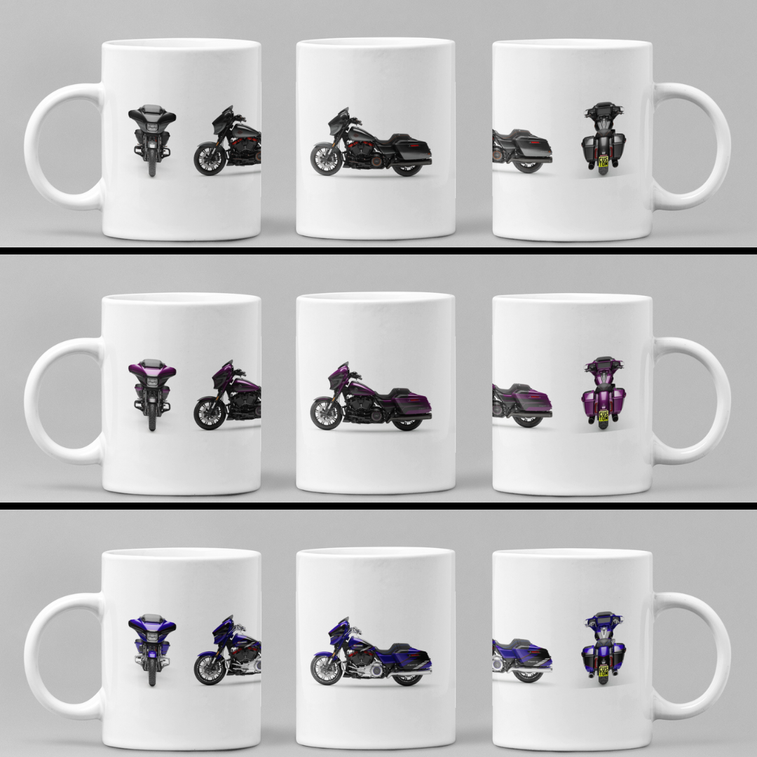 Personalised Harley Davidson CVO Street Glide 2025 Motorcycle Mug Colour Choice