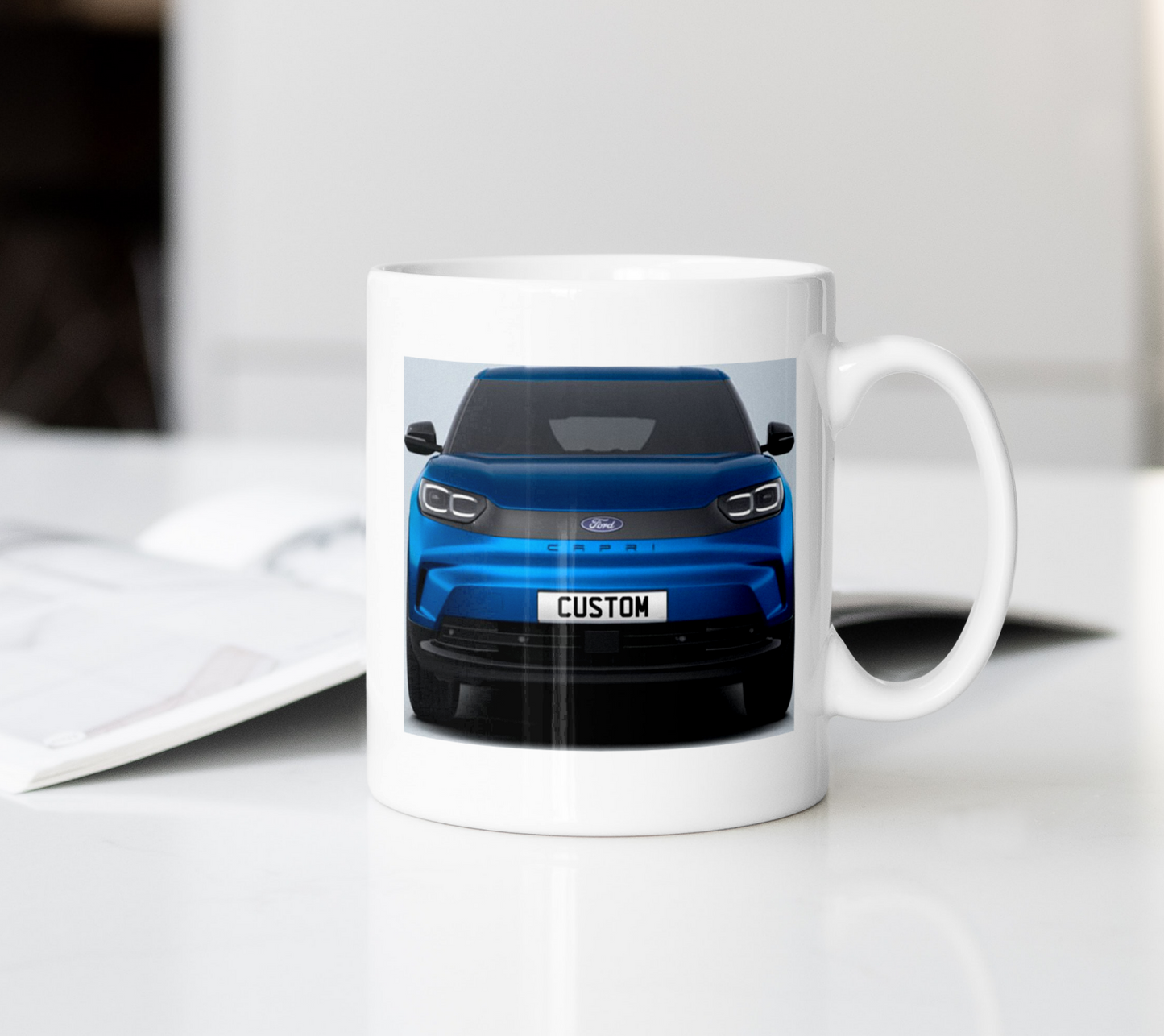 Personalised Ford All-Electric Capri Coffee Mug Gift - Choose Colour - FAST POST