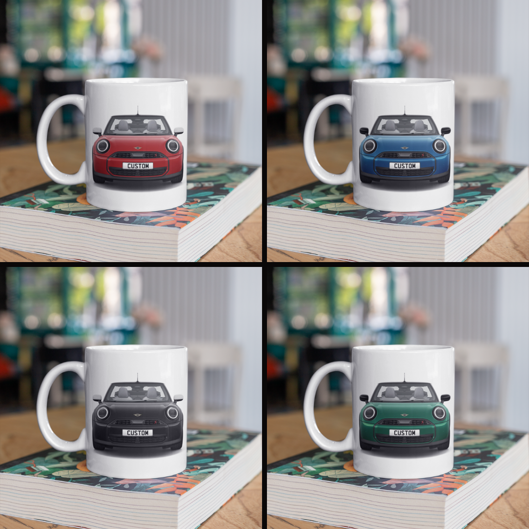 Personalised Mini Cooper Convertible S Classic Coffee Mug Gift - Choose Colour