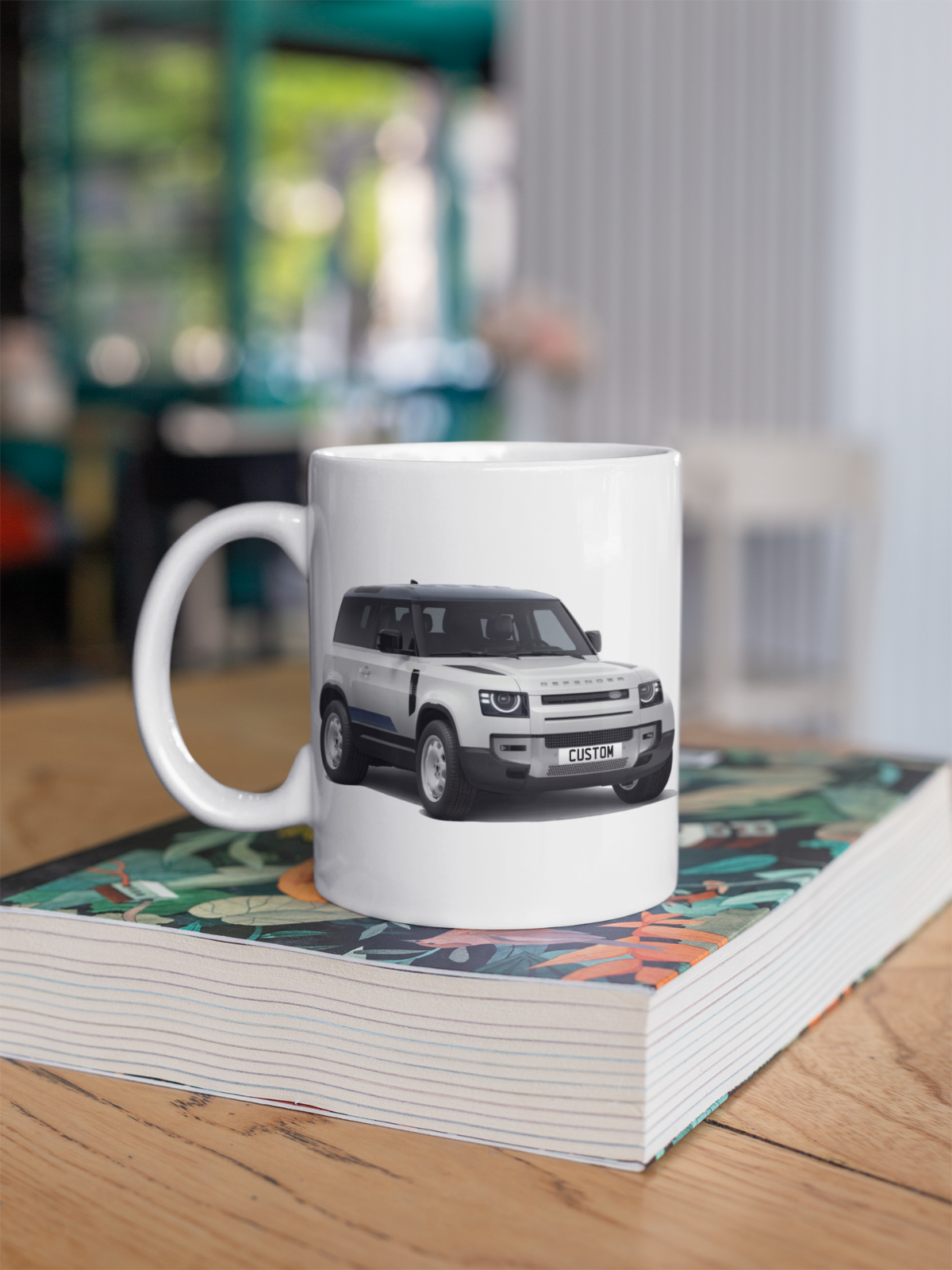 Personalised Land Rover Defender 90 County Exterior Mug Gift - Colour Choice