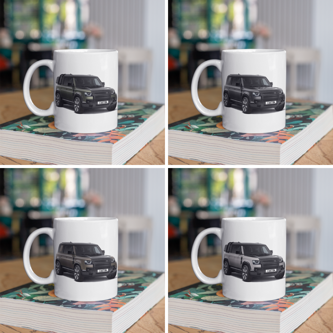 Personalised Land Rover Defender 110 X Coffee Mug Gift Colour Choice FAST POST