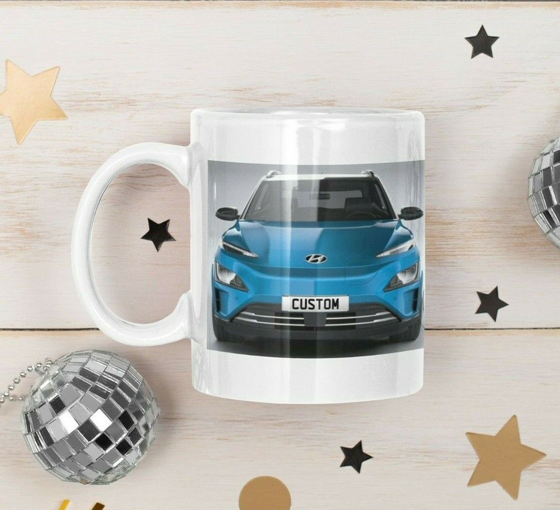 Personalised Number Plate Hyundai Kona Electric Reg Coffee Mug - Unique Gift