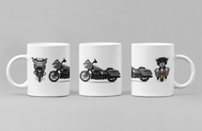 Personalised Harley Davidson Motorcycle Road Glide 2024 Coffee Mug Colour Choice