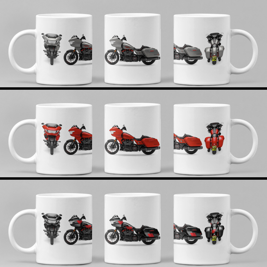 Personalised Harley Davidson CVO Road Glide ST 2025 Motorcycle Mug Colour Choice