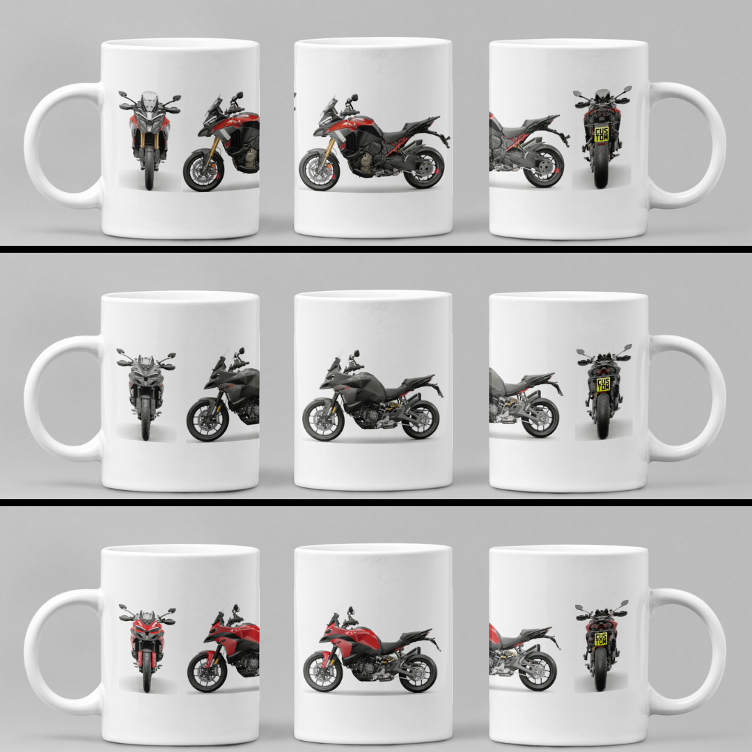 Personalised Ducati Multistrada Motorcycle Coffee Mug - Choose Model & Colour