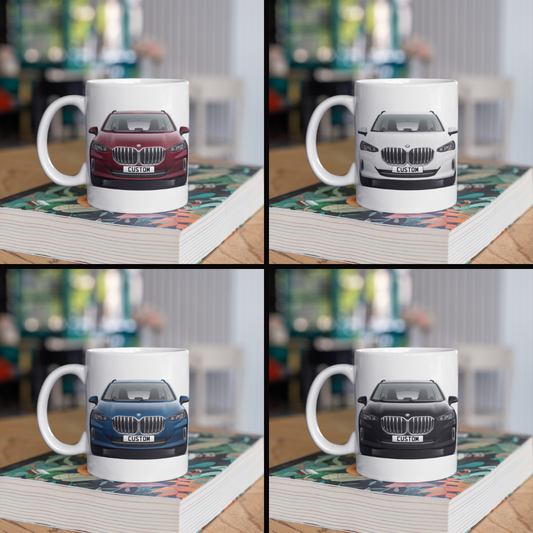 Personalised BMW 2 Series Luxury Coffee Mug Gift - Choose Colour - FAST POST