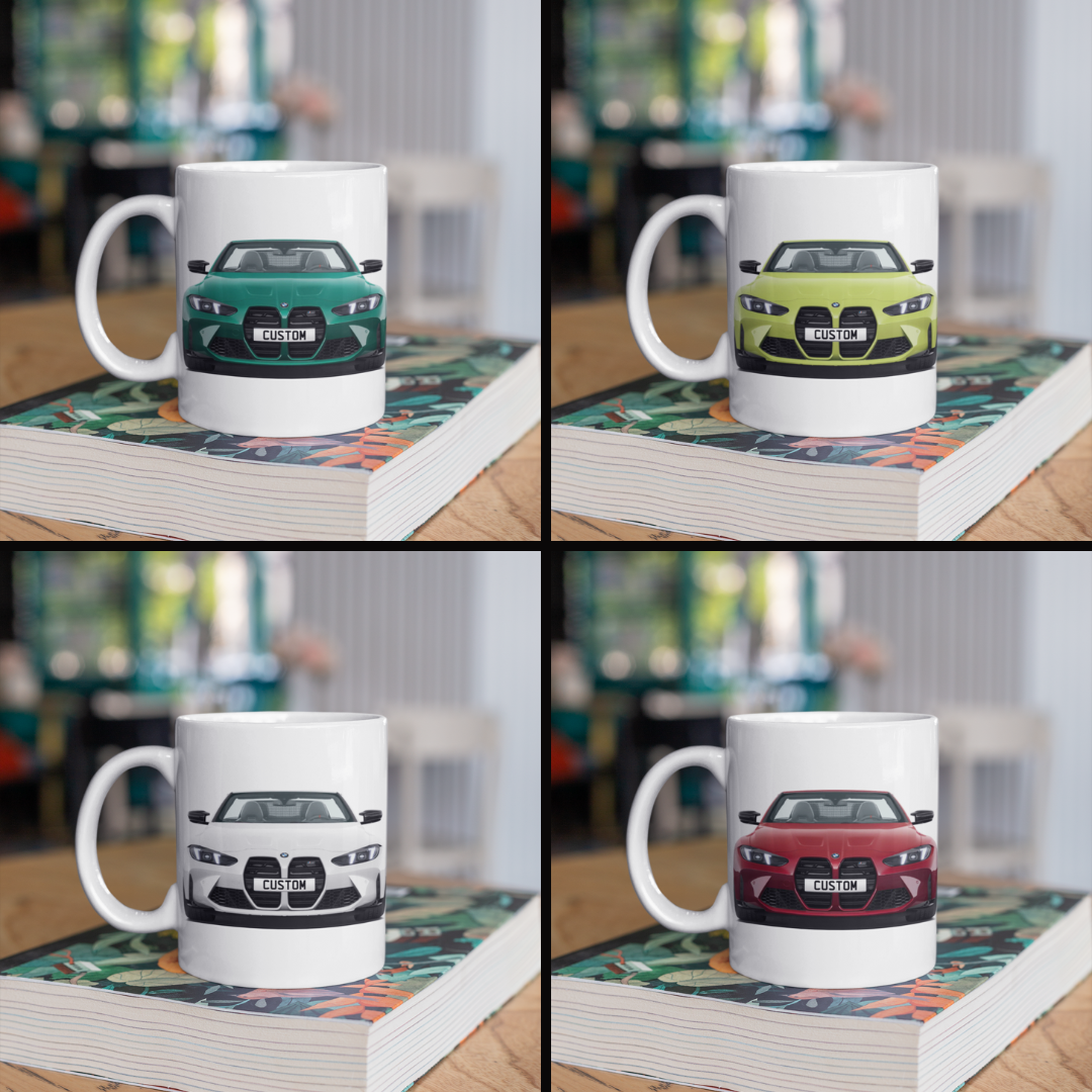 Personalised BMW M4 Convertible Coffee Mug Gift - Choose Colour FAST POST