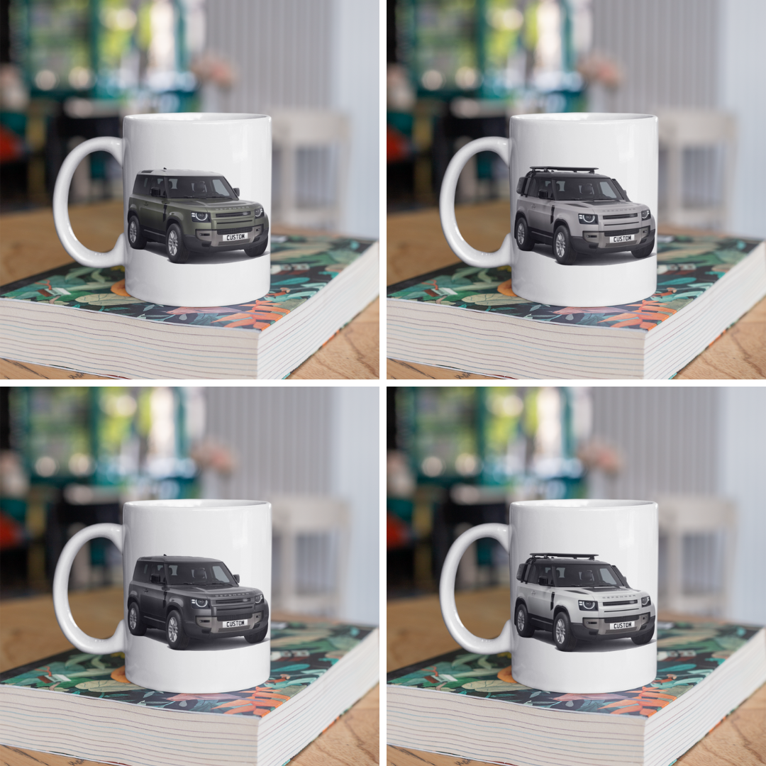Personalised Land Rover Defender 90 Coffee Mug Gift Colour Choice FAST POST