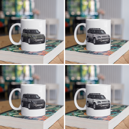 Personalised Land Rover Defender 90 Coffee Mug Gift Colour Choice FAST POST