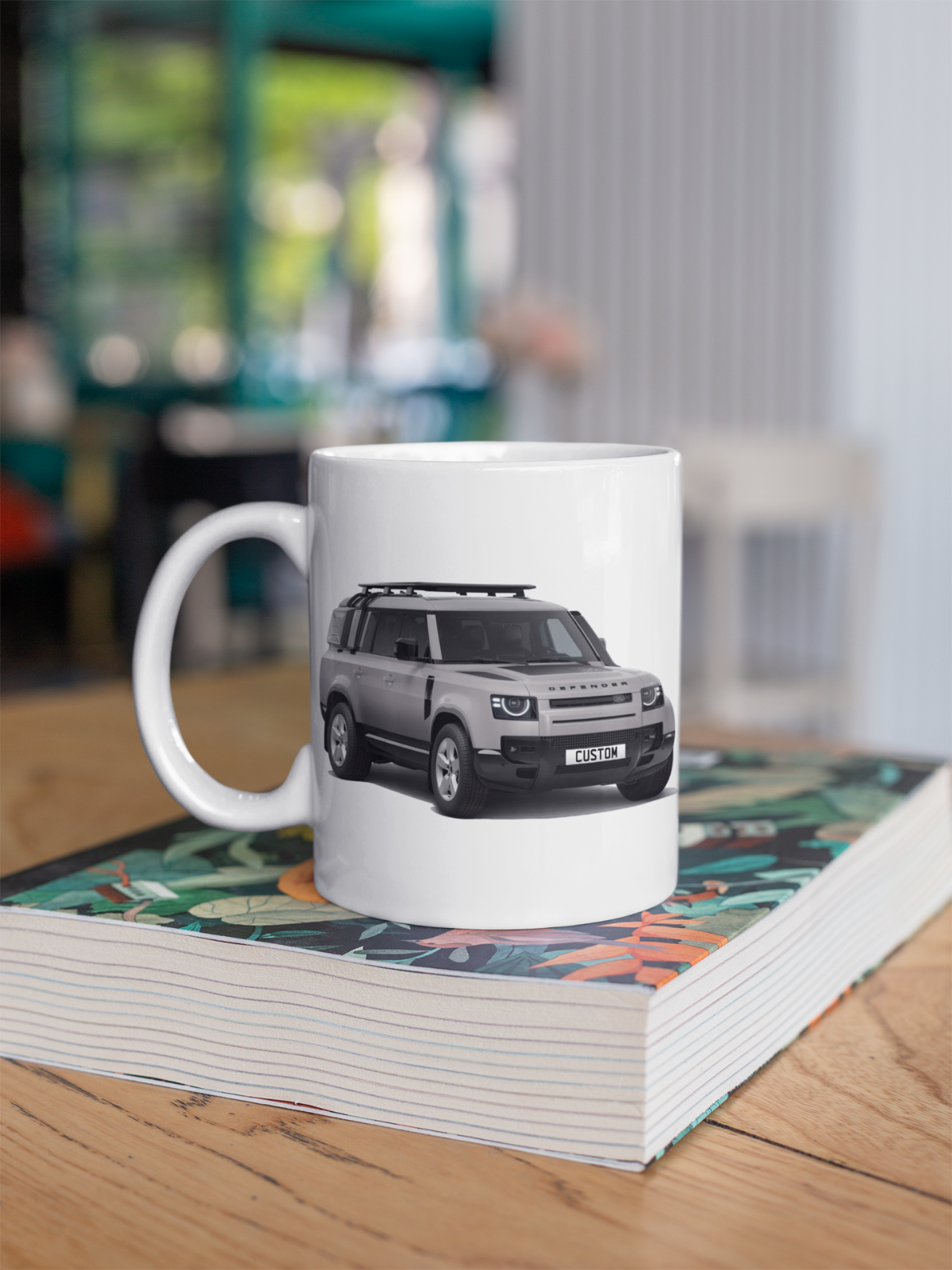 Personalised Land Rover Defender 130 Black Exterior Mug Gift Colour Choice