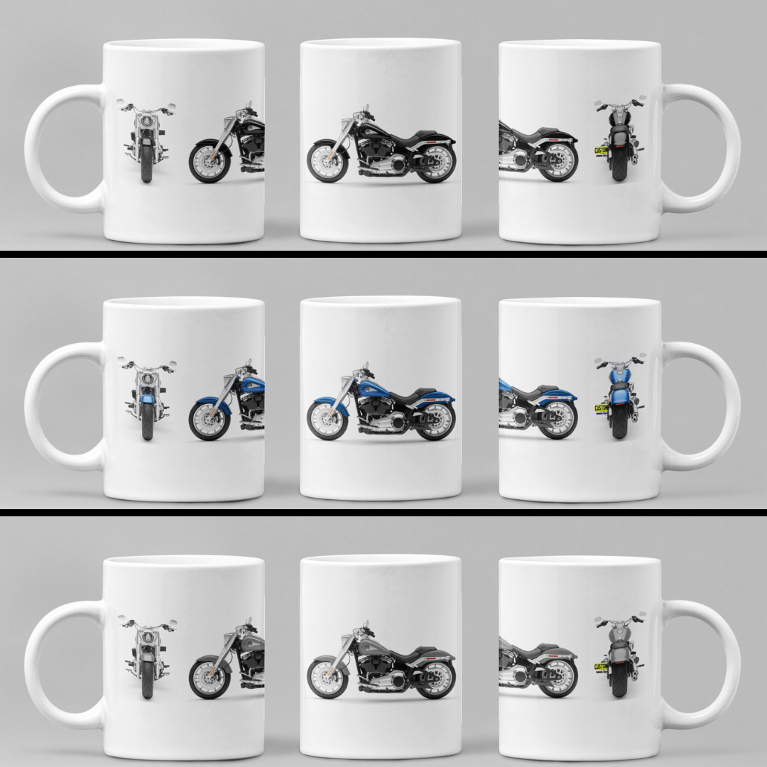 Personalised Harley Davidson Fat Boy 2025 Motorcycle Mug - Colour Choice