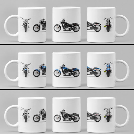 Personalised Harley Davidson Fat Boy 2025 Motorcycle Mug - Colour Choice