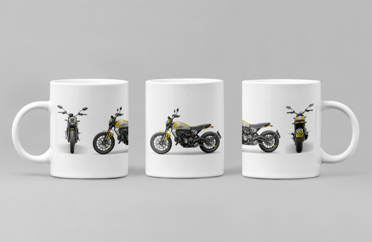 Personalised Ducati Scrambler Motorcycle Coffee Mug - Choose Model & Colour
