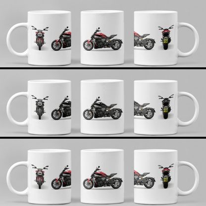 Personalised Ducati XDiavel Motorcycle Coffee Mug -Choose Colour - FAST POST