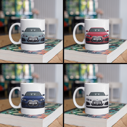 Personalised BMW i4 M Sport Coffee Mug Gift - Choice Colour - FAST POST