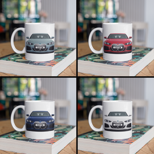 Personalised BMW i4 M Sport Coffee Mug Gift - Choice Colour - FAST POST