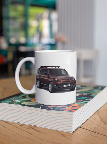 Personalised Land Rover Defender 130 Black Exterior Mug Gift Colour Choice
