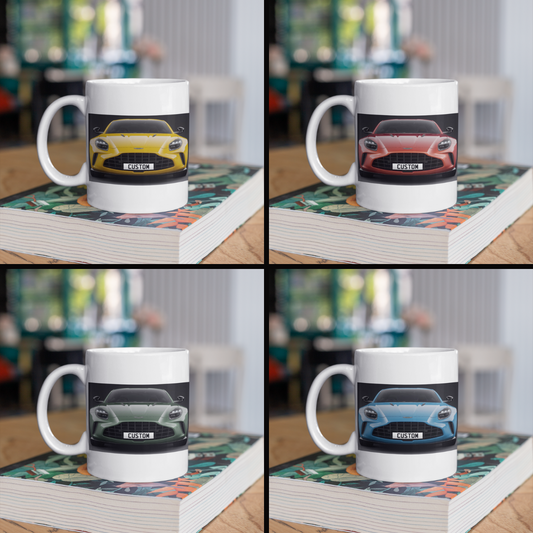 Personalised Aston Martin Vantage Coffee Mug Gift Choose Colour - FAST POST