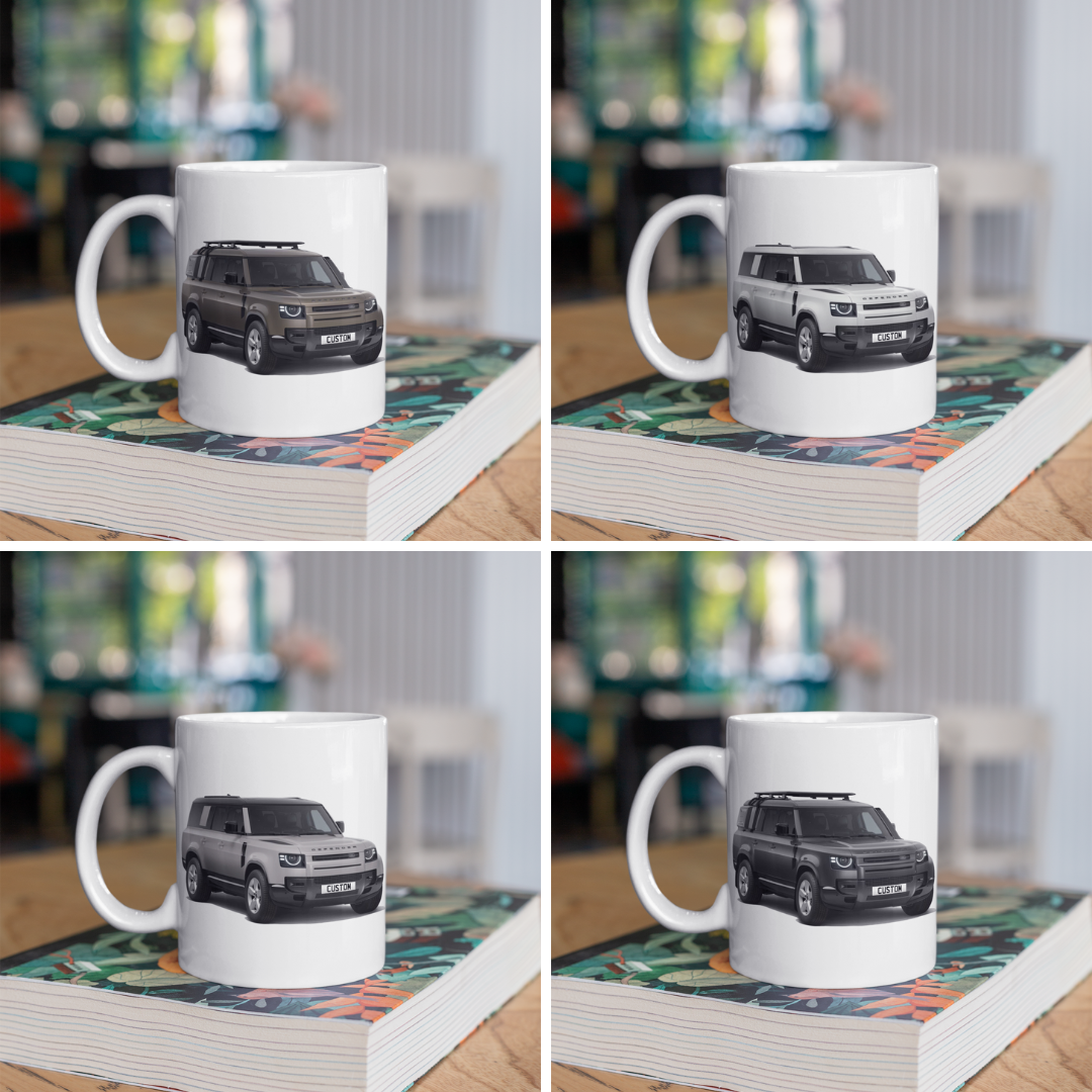 Personalised Land Rover Defender 130 Coffee Mug Gift Colour Choice FAST POST