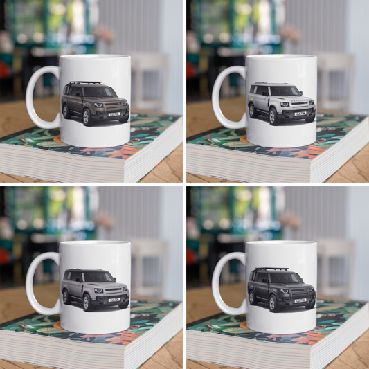 Personalised Land Rover Defender 130 Coffee Mug Gift Colour Choice FAST POST