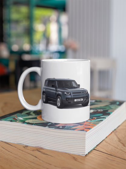 Personalised Land Rover Defender 110 Black Exterior Mug Gift Colour Choice