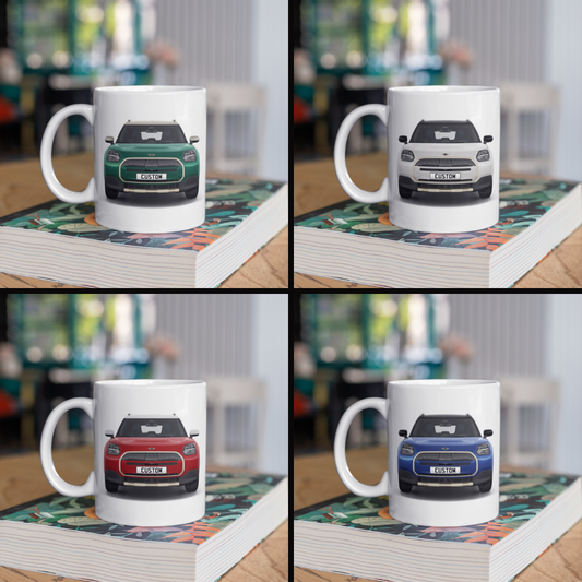 Personalised All Electric Mini Countryman Exclusive Mug Gift - Choose Colour