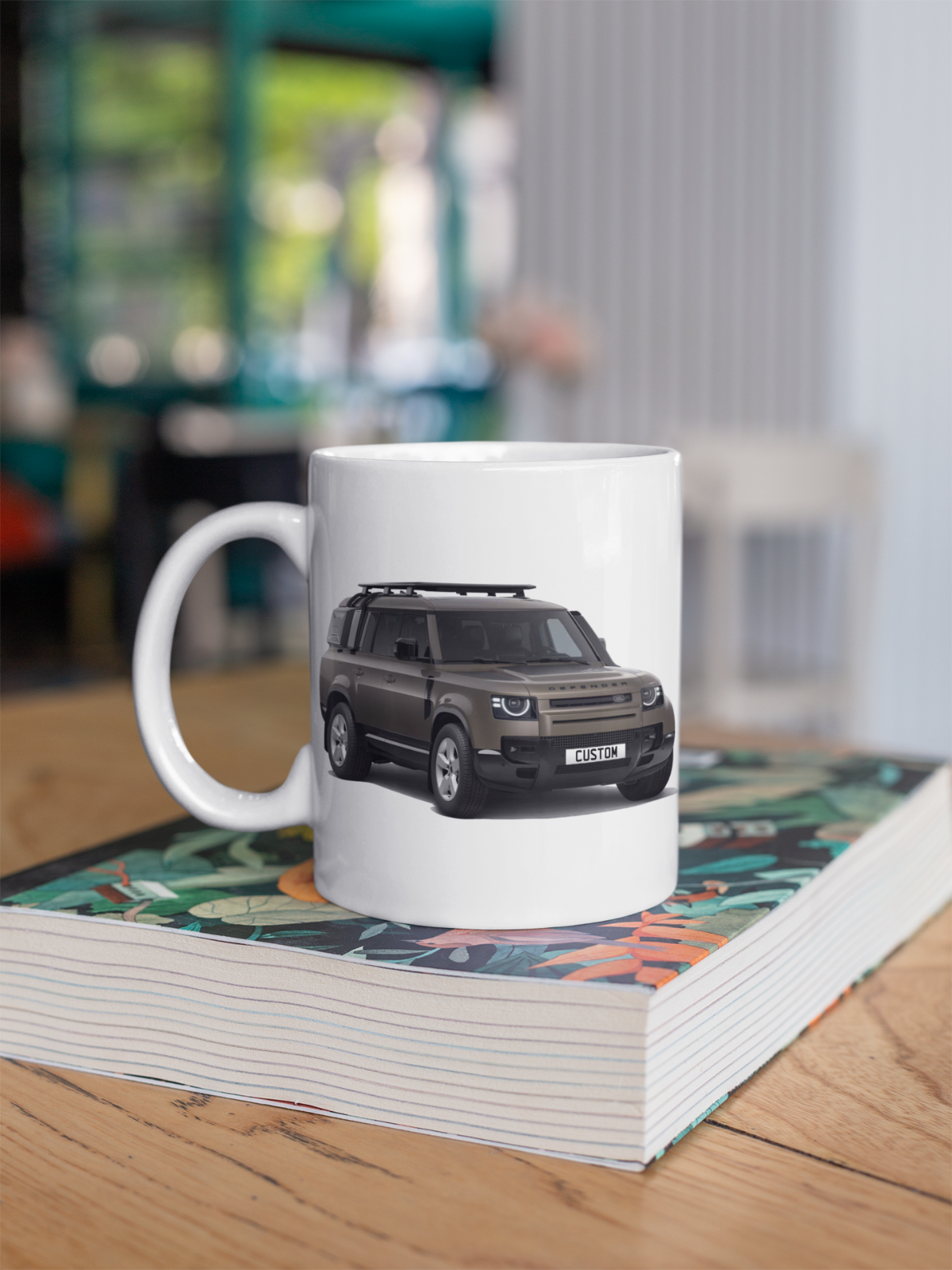 Personalised Land Rover Defender 130 Black Exterior Mug Gift Colour Choice