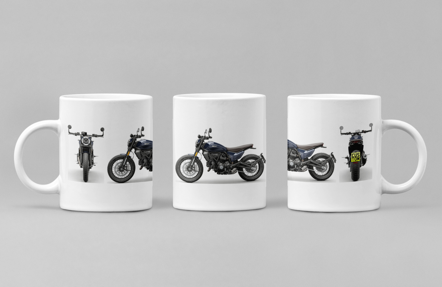 Personalised Ducati Scrambler Motorcycle Coffee Mug - Choose Model & Colour