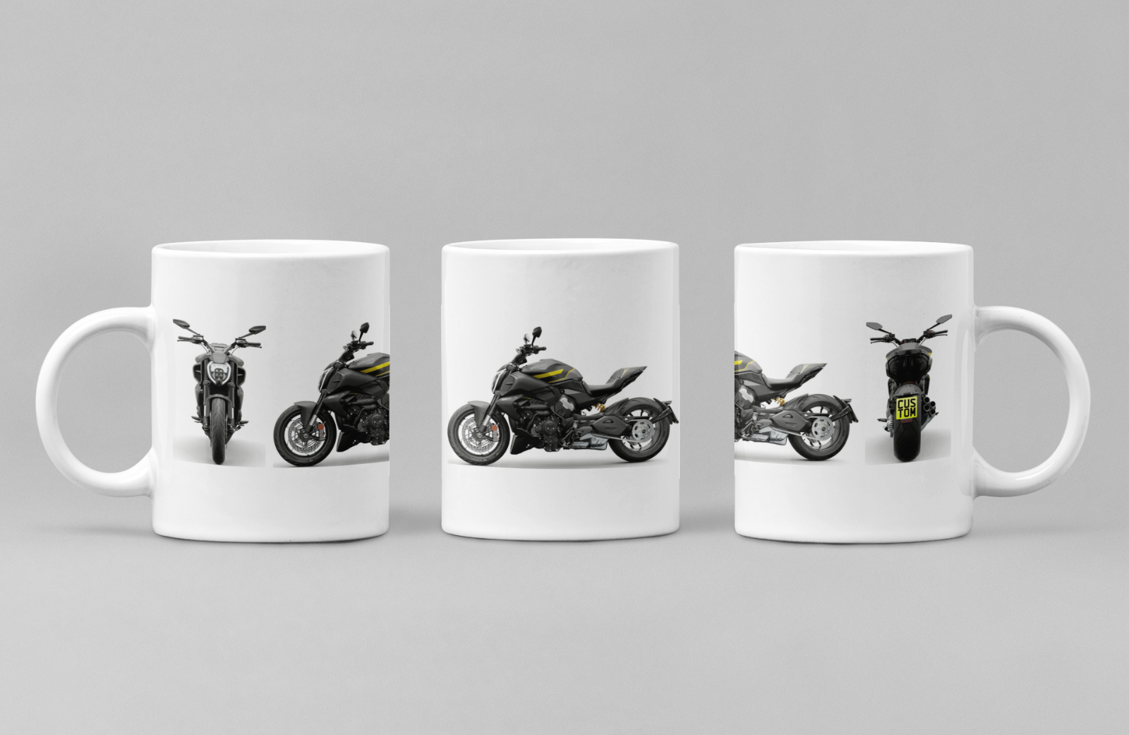 Personalised Ducati Diavel Motorcycle Coffee Mug - Choose Colour - FAST POST