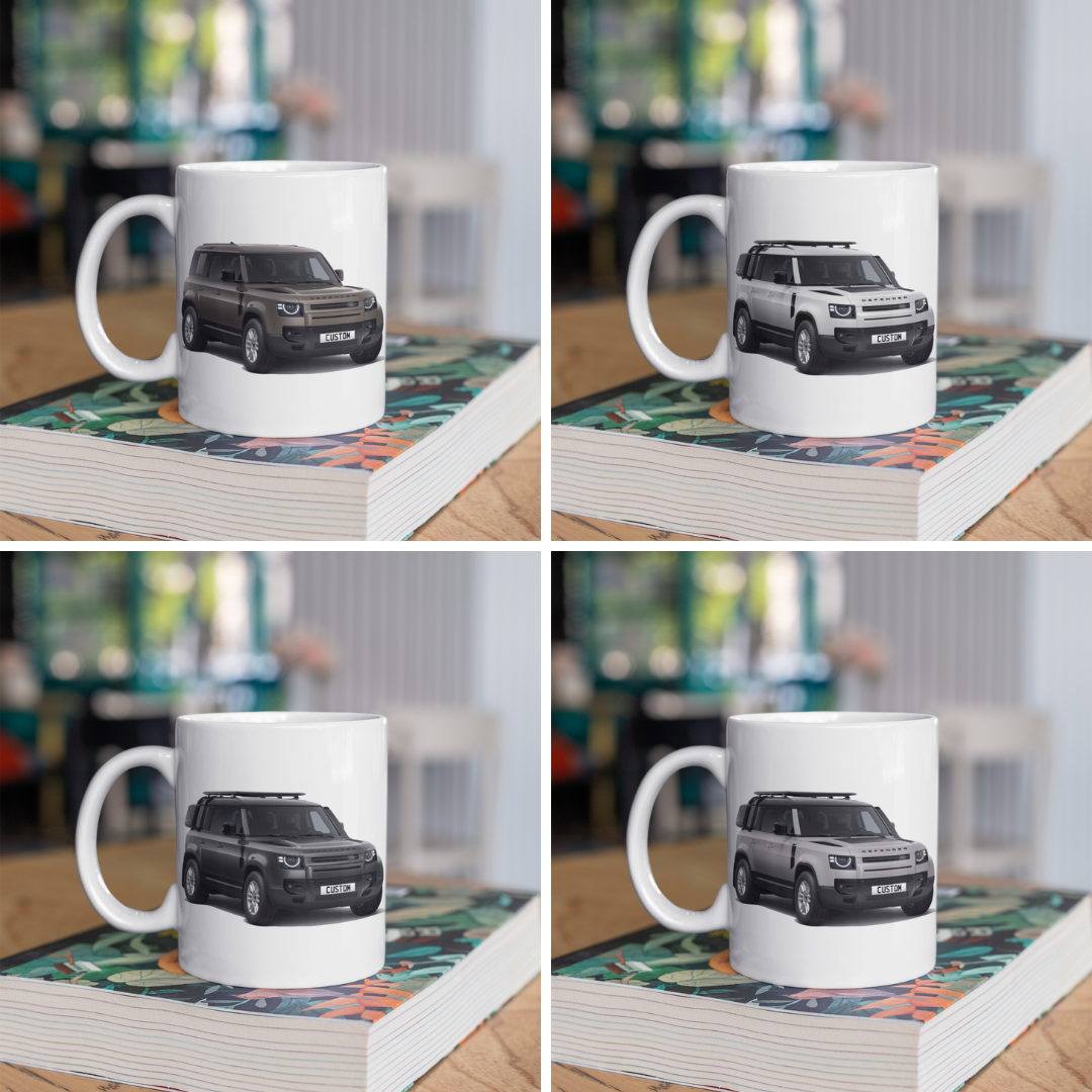 Personalised Land Rover Defender 110 Black Exterior Mug Gift Colour Choice