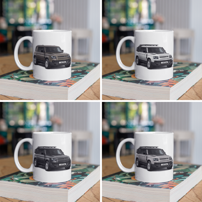 Personalised Land Rover Defender 110 Black Exterior Mug Gift Colour Choice