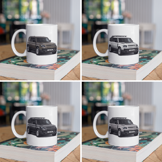 Personalised Land Rover Defender 110 Black Exterior Mug Gift Colour Choice