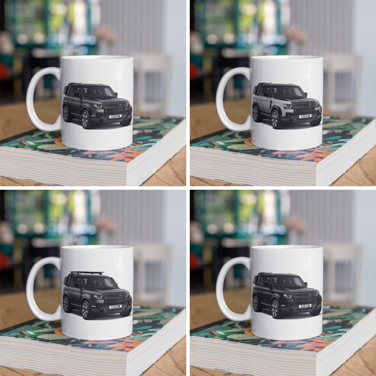 Personalised Land Rover Defender 90 X Coffee Mug Gift Colour Choice FAST POST