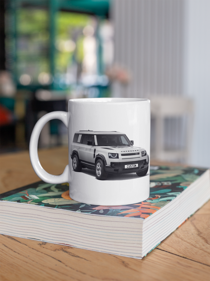 Personalised Land Rover Defender 130 Black Exterior Mug Gift Colour Choice