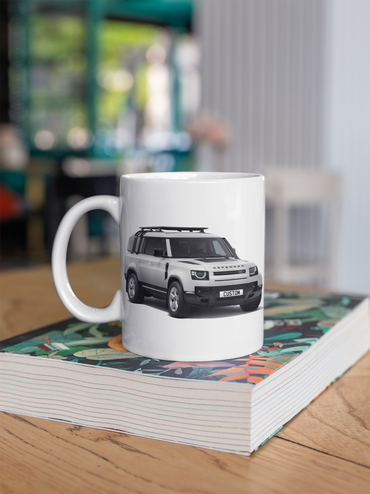 Personalised Land Rover Defender 130 Black Exterior Mug Gift Colour Choice