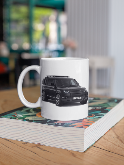 Personalised Land Rover Defender 110 X Coffee Mug Gift Colour Choice FAST POST