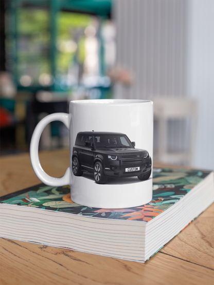 Personalised Land Rover Defender 90 V8 Coffee Mug Gift Colour Choice FAST POST