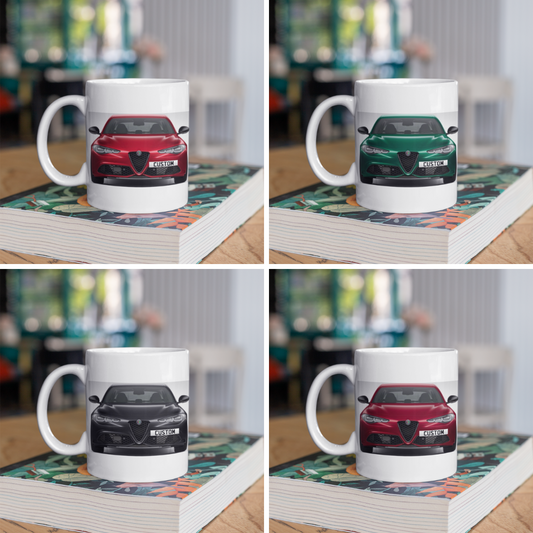 Personalised Alfa Romeo Giulia Intensa Coffee Mug Choose Colour  - FAST POST