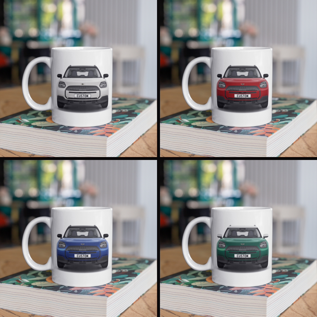 Personalised All Electric Mini Countryman Classic Mug Gift - Choose Colour