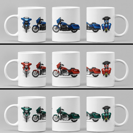 Personalised Harley Davidson Motorcycle Street Glide 2024 Mug Colour Choice
