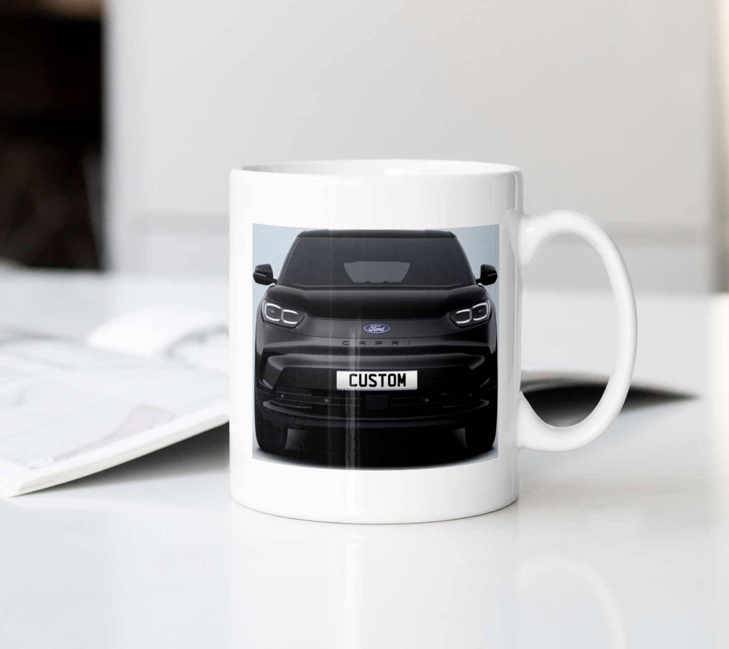 Personalised Ford All-Electric Capri Coffee Mug Gift - Choose Colour - FAST POST