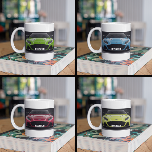Personalised Aston Martin DBS 770 Ultimate Volante Coffee Mug Gift Choose Colour