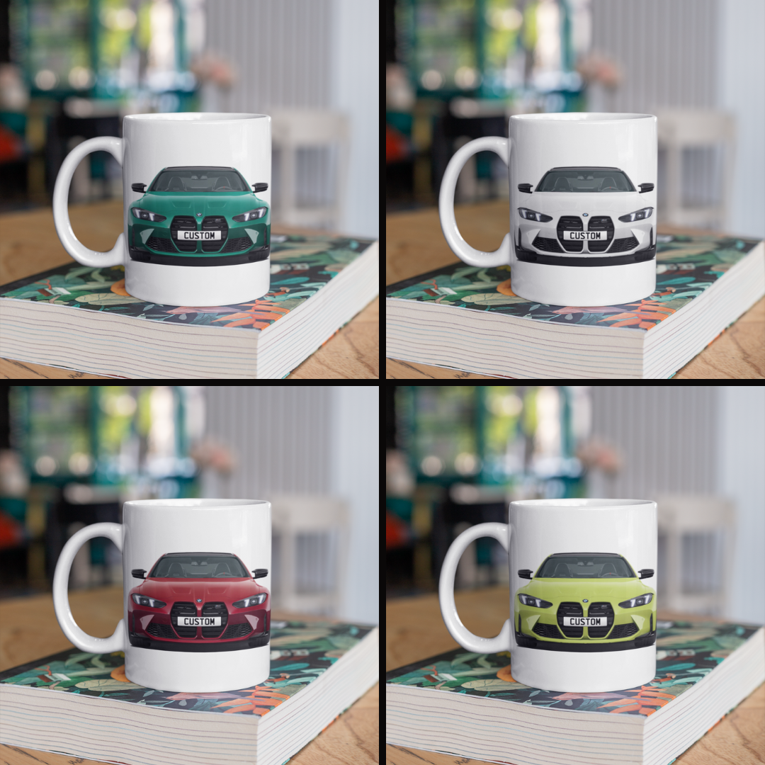 Personalised BMW M4 Coffee Mug Gift - Choose Colour FAST POST
