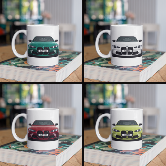 Personalised BMW M4 Coffee Mug Gift - Choose Colour FAST POST